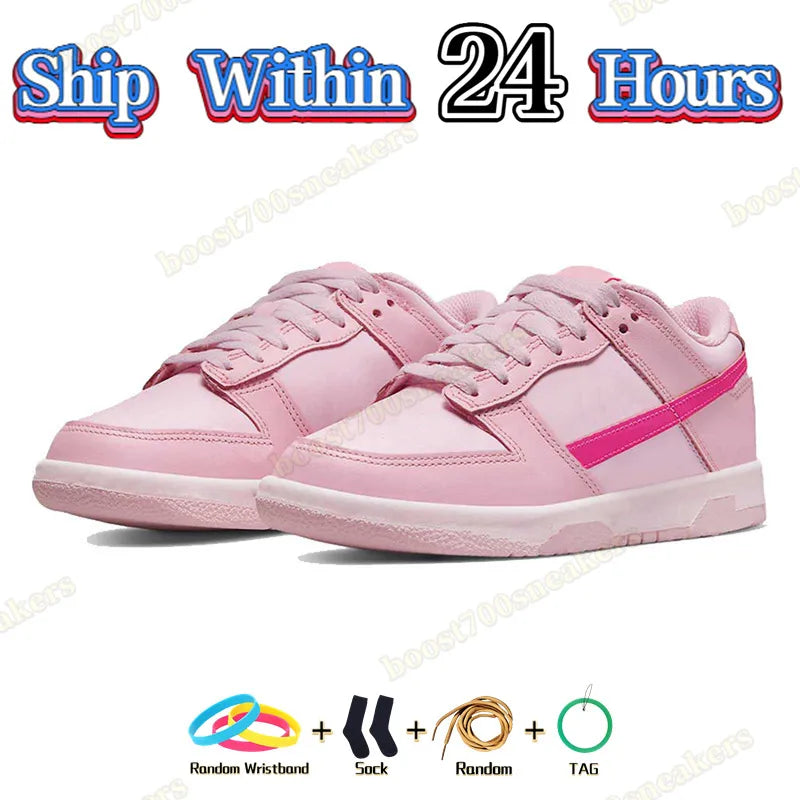 Panda Running Shoes - Low Black, White, Grey Fog, Triple Pink, University Blue - Men's and Women's Sneakers Available in Sizes 36-46 - Stocked in USA